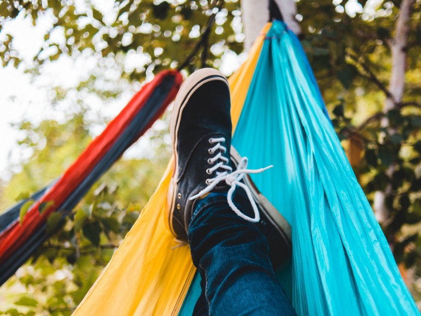 Legs Hammock Shoes Sneakers Background