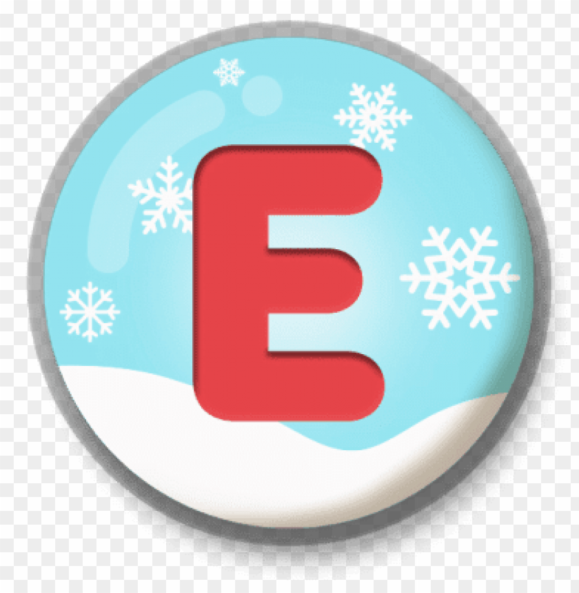 miscellaneous, letter roundlets, letter e snowy roundlet, 