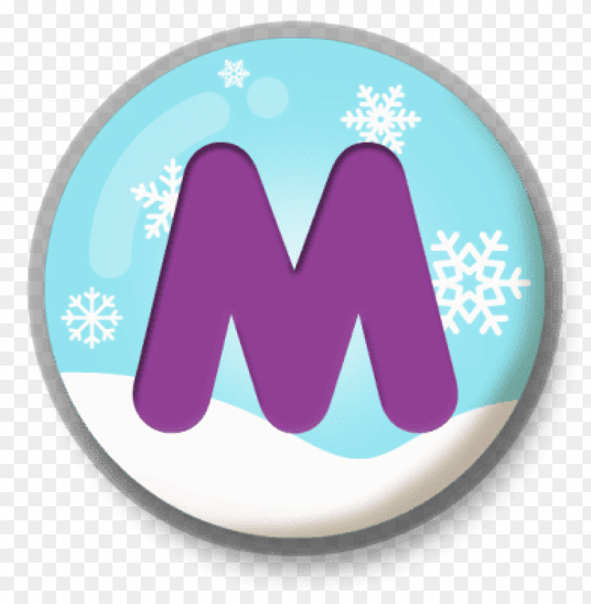 miscellaneous, letter roundlets, letter m snowy roundlet, 