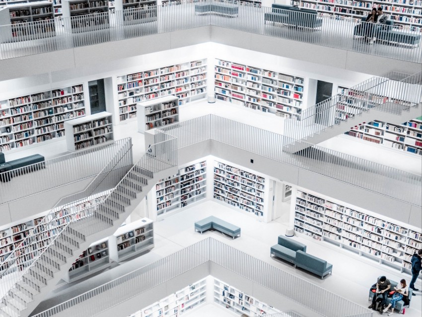 Library Books Architecture Interior Background