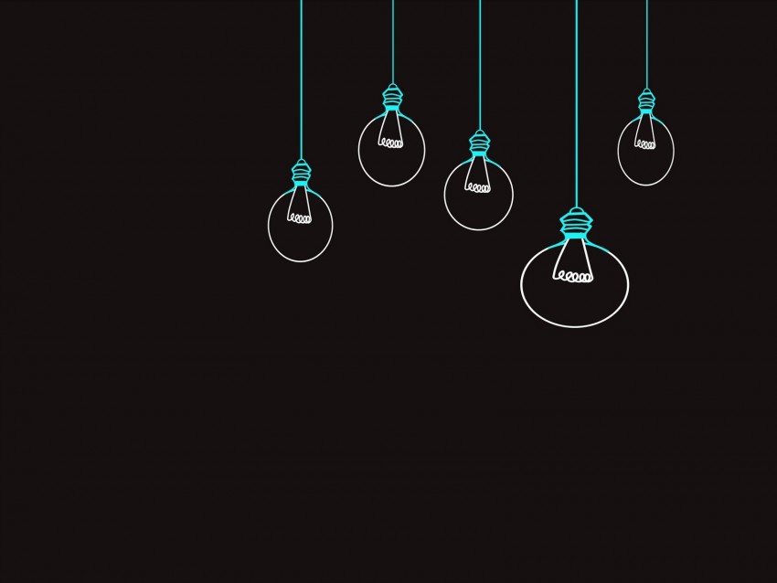 light bulb, drawing, vector, minimalism, black background