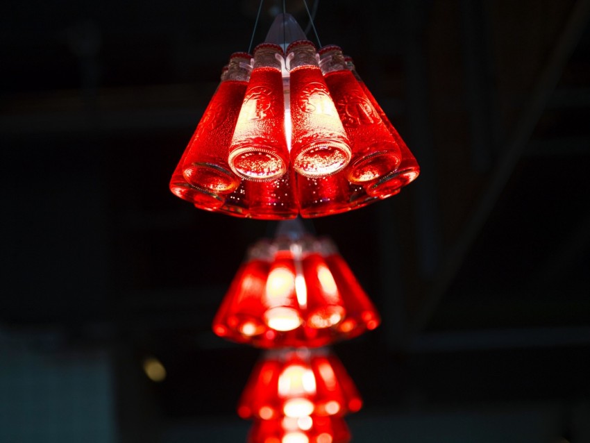 light bulbs, red, illumination, lighting, motion blur, light