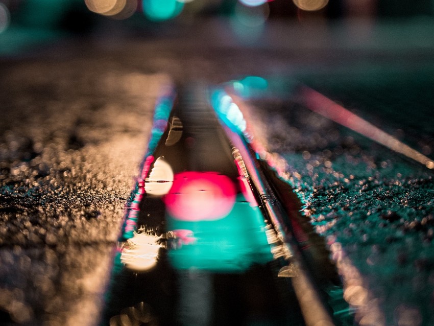 light, glare, bokeh, lights, reflection, wet