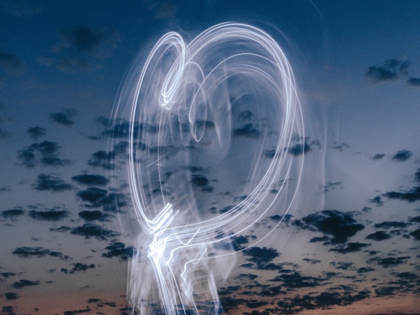 light, movement, heart, long exposure, night, dark