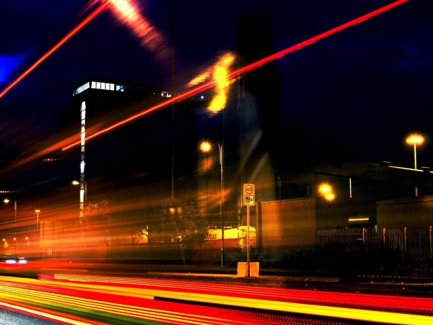 light, movement, long exposure, street, night