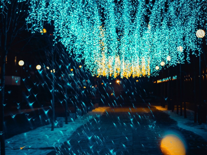 lighting, illumination, street, decoration, glare, bokeh