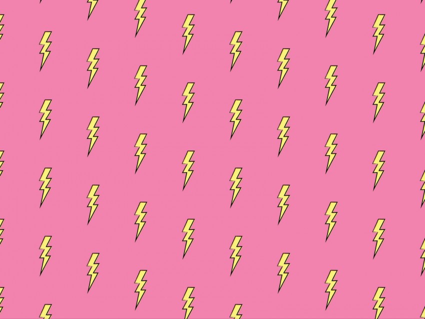 Lightnings Texture Patterns Pink Yellow Background