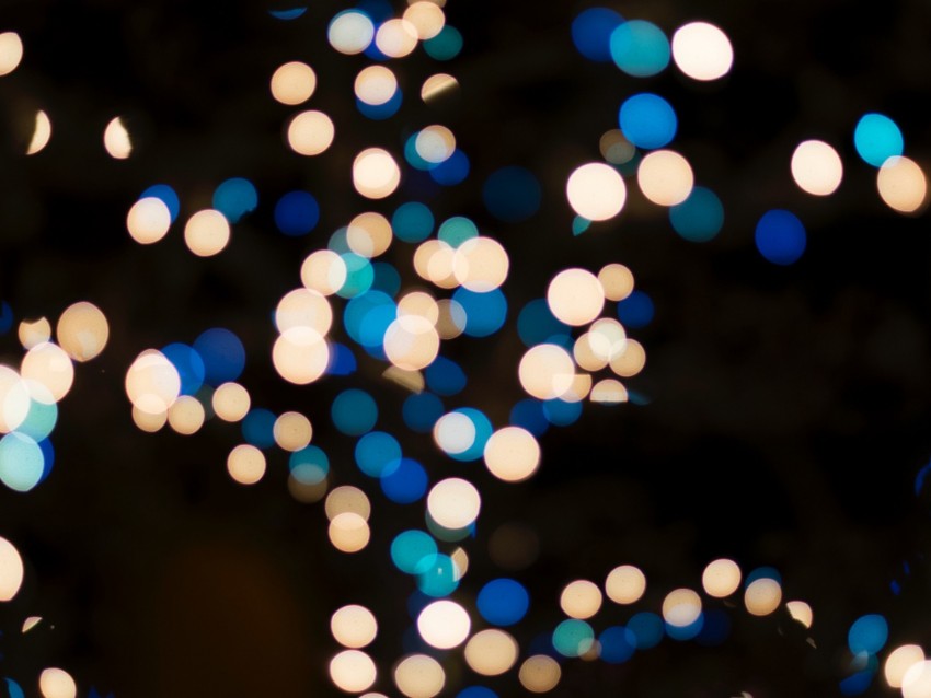 lights, bright, bokeh, holiday, christmas, new year, circles