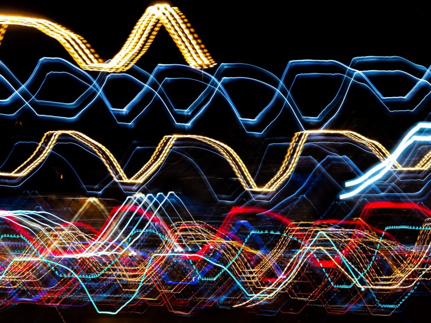 Lines Light Movement Long Exposure Colorful Background