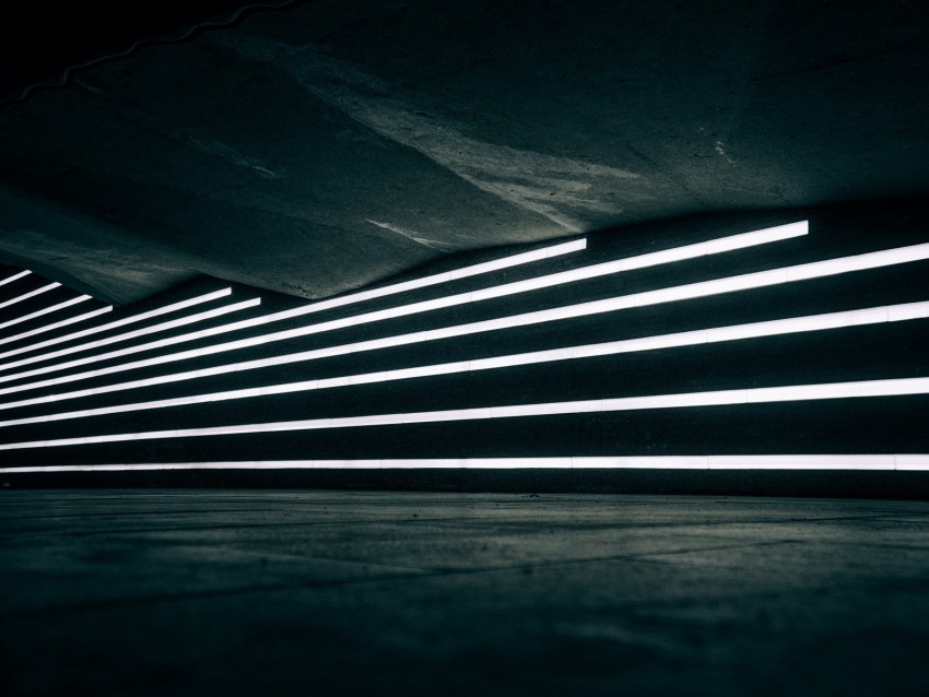 lines, neon, light, wall, underground, concrete