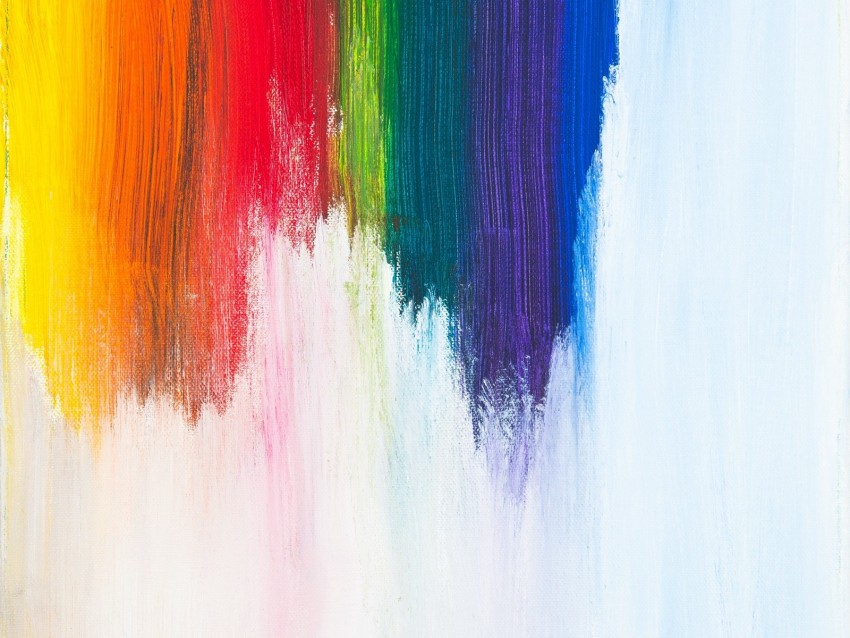 lines, rainbow, paint, minimalism, canvas