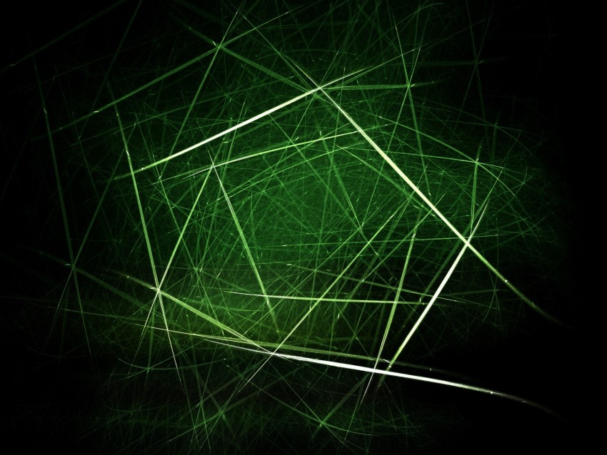 Lines Strokes Intersection Tangled Green Background