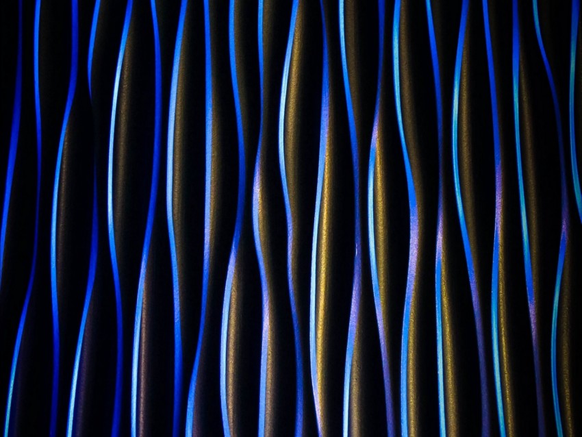 lines, wavy, blue, black, texture