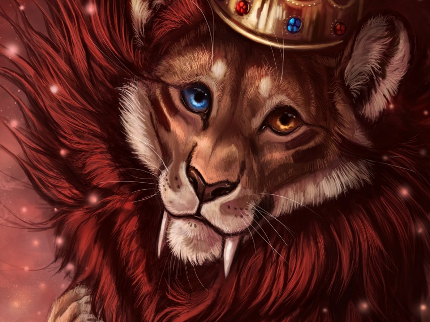 Lion Crown Art King Of Beasts King Background