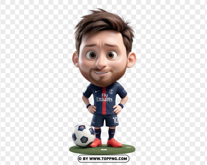 Chibi Character,  Pixar,Messi,football,  cartoon,  3D,  isolated