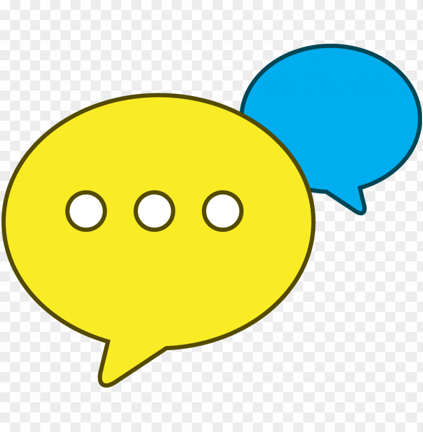 snacks, yellow speech bubble, blue speech bubble, communication, dialogue, text expression, social interaction