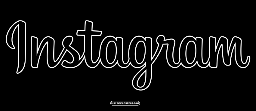 Logo Instagram Text Line White And Black PNG Transparent Background