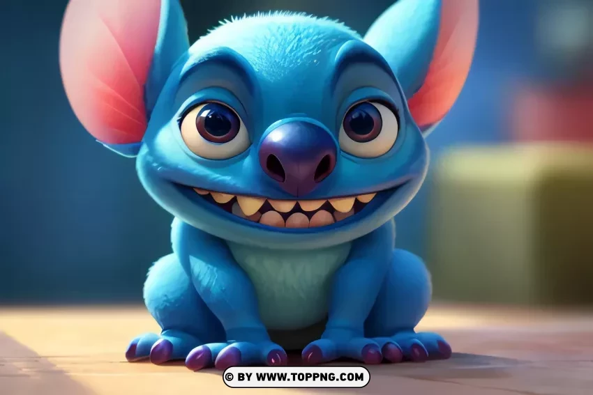 Looking Up Stitch Hd Wallpaper Curious Blue Cartoon Experiment PNG Transparent Background