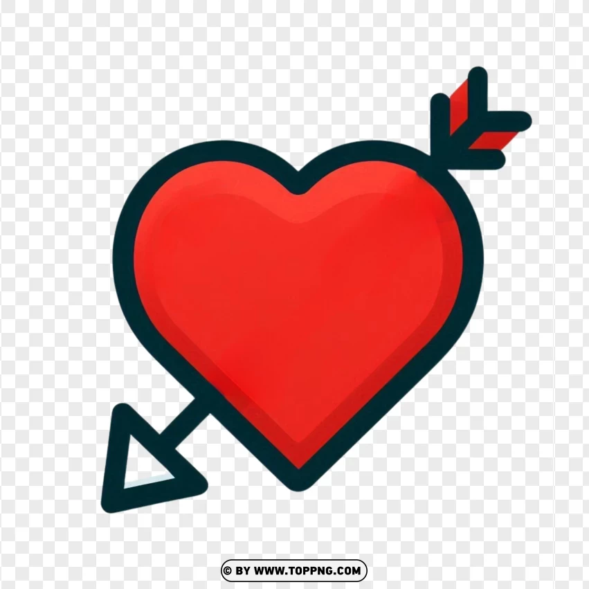 Love Heart Arrow Romance Free Image PNG Transparent Background