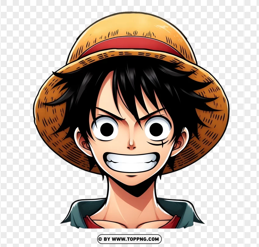 One Piece , Monkey D. Luffy,chibi, cartoon,  anime One Piece, nose, smile