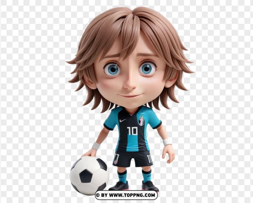 Luka Modrić Football Chibi Character PNG Transparent Background