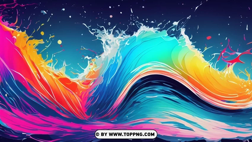 Luminous Waveforms Abstract Graphic PNG Transparent Background