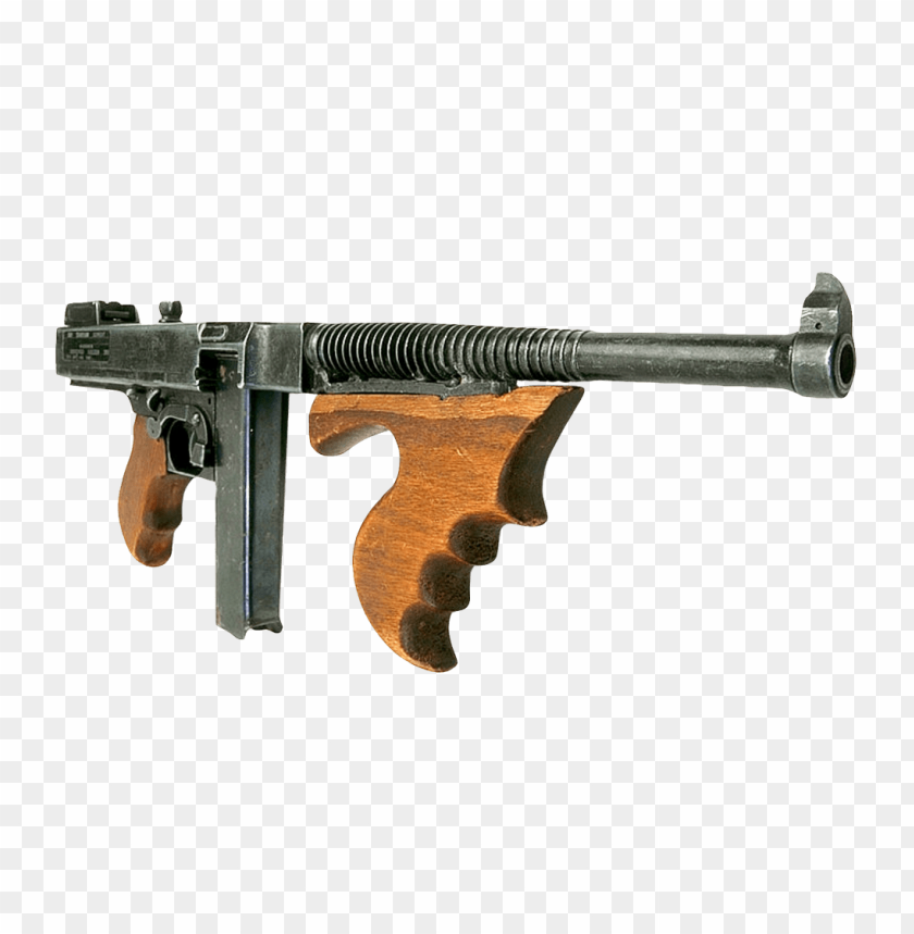 Thompson Submachine Gun PNG, firearm, weapon, military