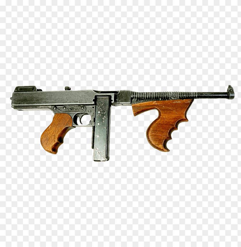 Thompson Submachine Gun PNG, firearm, weapon, military