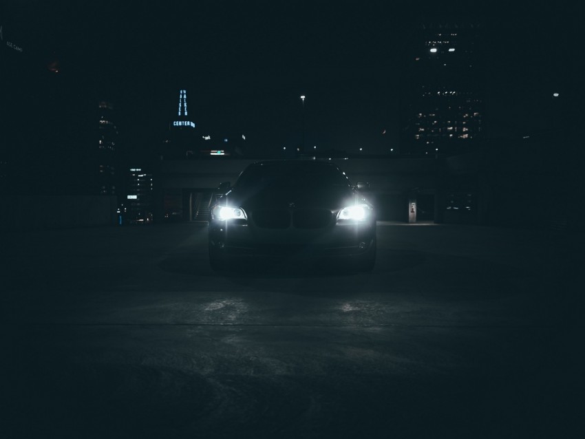 machine, headlight, light, night, dark