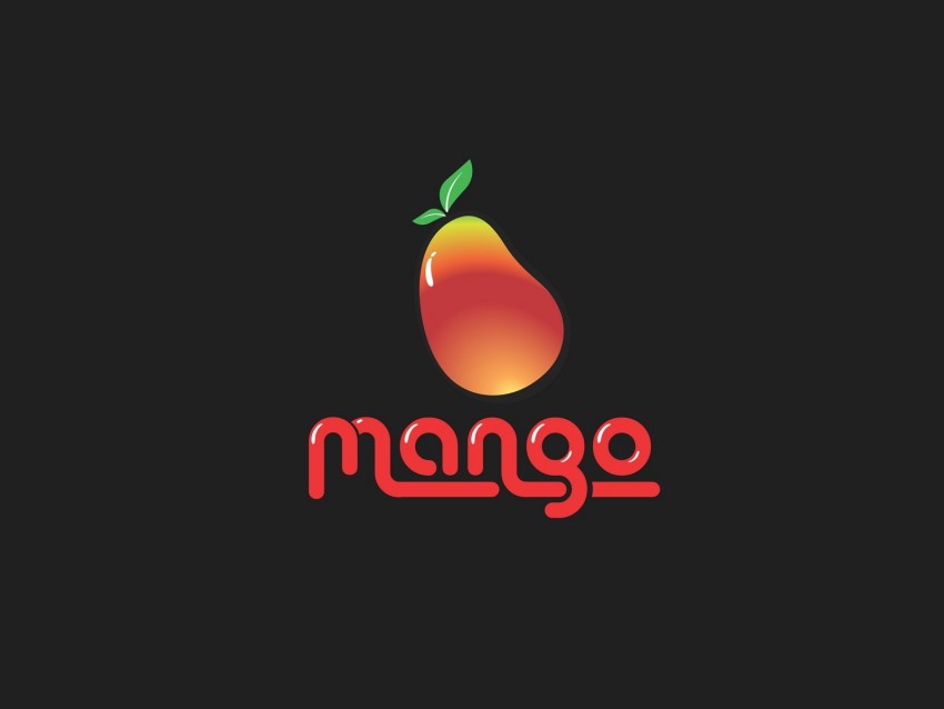 Mango Fruit Inscription Vector Background