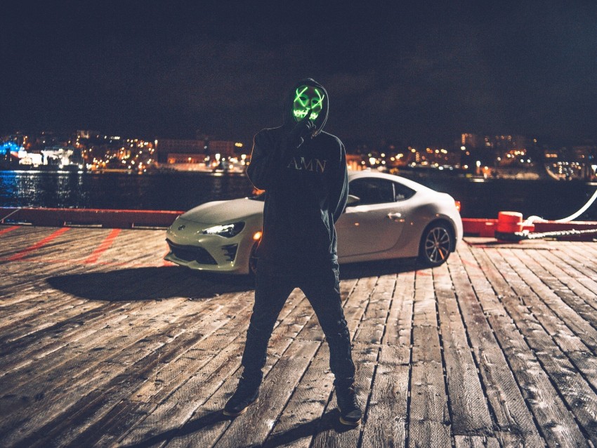 mask, anonymous, hood, auto, glow, silence