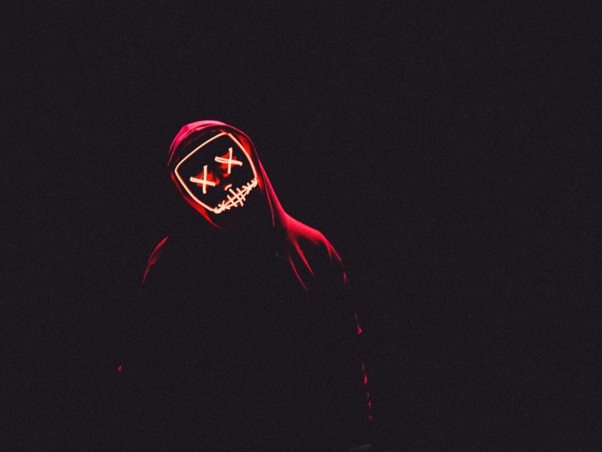 Mask Hood Anonymous Dark Man Light Background