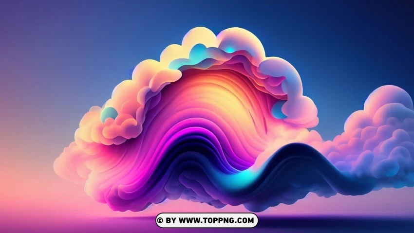 Masterpiece Of Colorful Abstract Waves 4k Wallpaper PNG Transparent Background