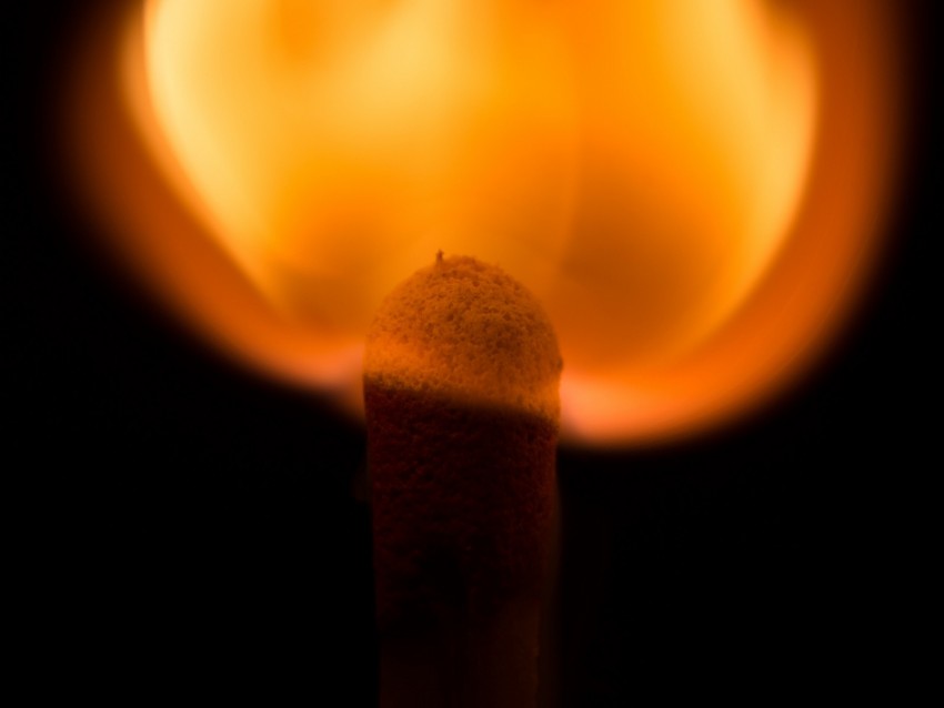 Match Fire Dark Macro Background