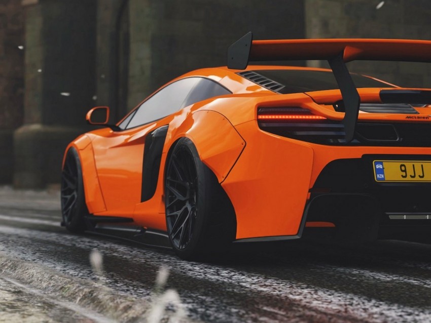 Mclaren 650s Mclaren Sports Car Orange Racing Background