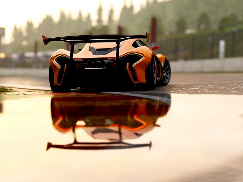 mclaren p1, mclaren, sports car, race, rear view