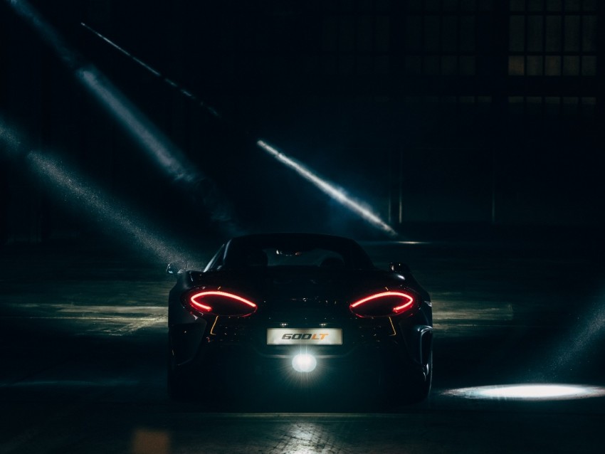 mclaren, sports car, lights, dark