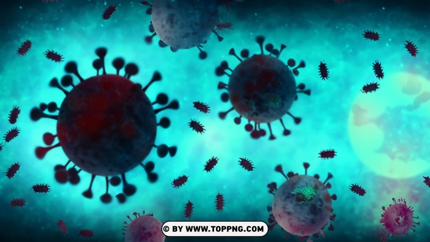 Medical Illustration Virus Bacteria And Cells In Alert PNG Transparent Background