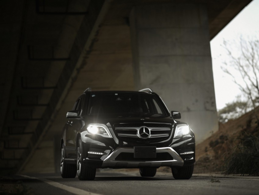 mercedes-benz glk350, mercedes-benz, mercedes, front view, black, motion