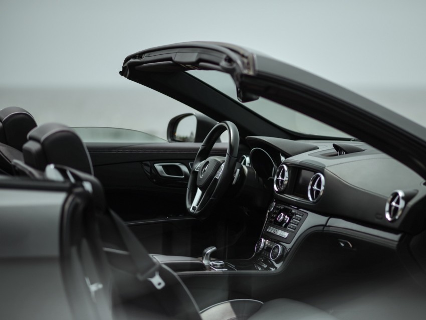 mercedes-benz sl 350 amg, mercedes-benz, car, convertible, black, interior