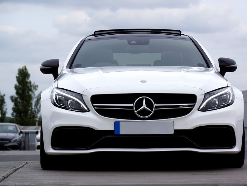 Mercedes C63 Amg Mercedes Car White Front View Background