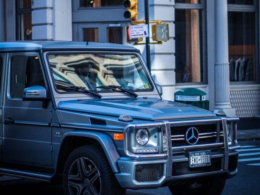 mercedes g-class, mercedes, g-wagen, suv, silver, city, movement