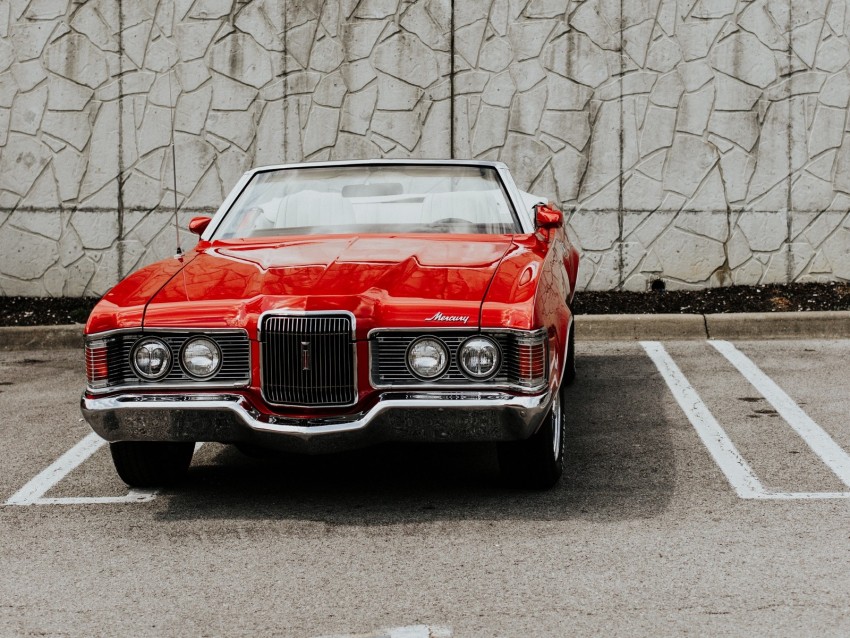 mercury cougar, car, retro, front view