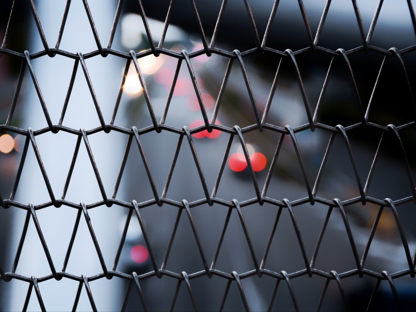 mesh, metallic, blur, bokeh, fence