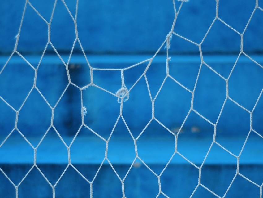 Mesh Rope Torn Blue Blur Background