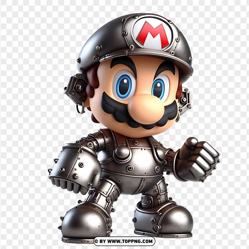 Metal Mario Sleek And Powerful Metallic Champion PNG Transparent Background