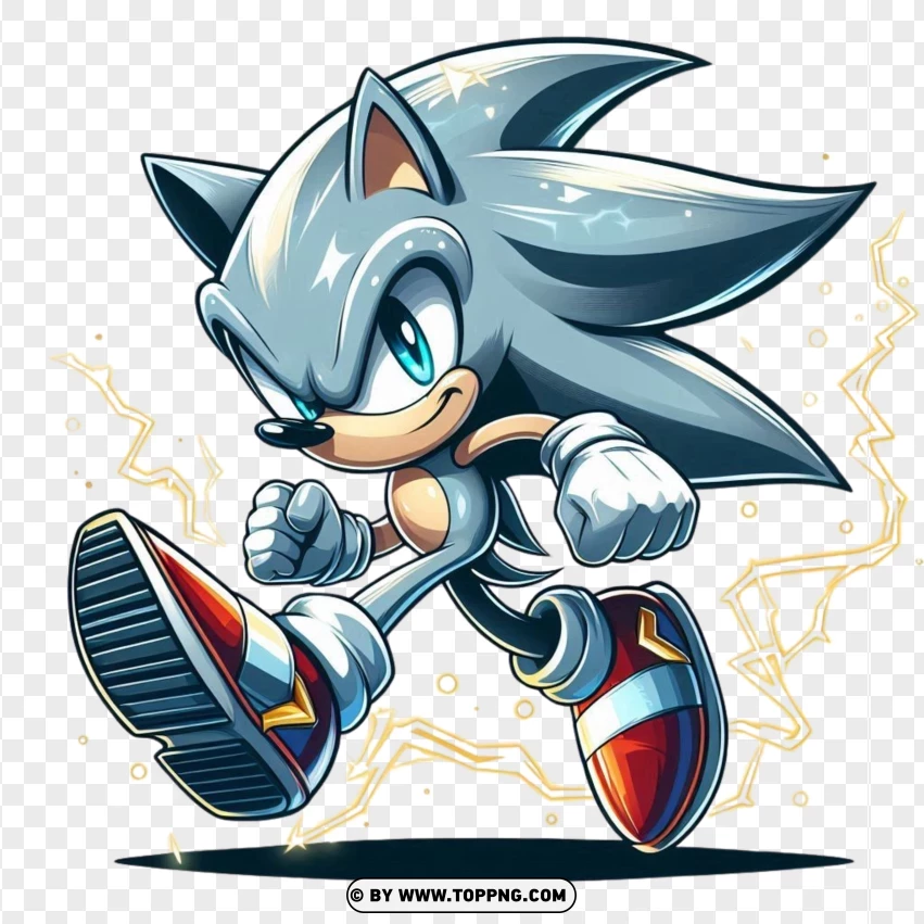 Metal Sonic The Hedgehog In Action PNG Transparent Background