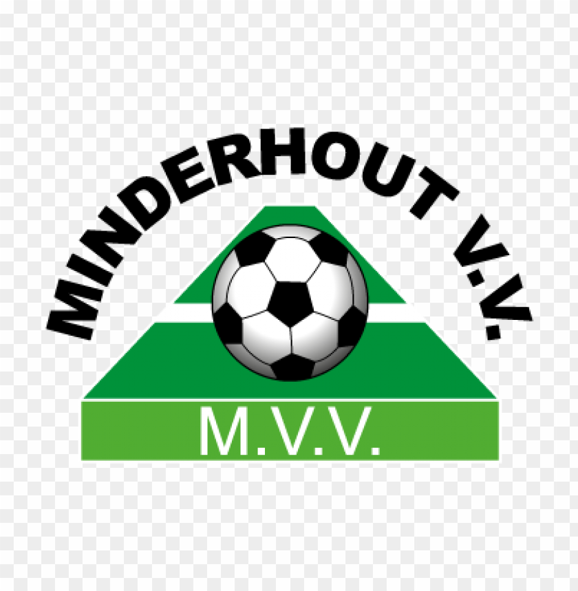 Minderhout V.V., soccer logo, football club, sports emblem, green and black design