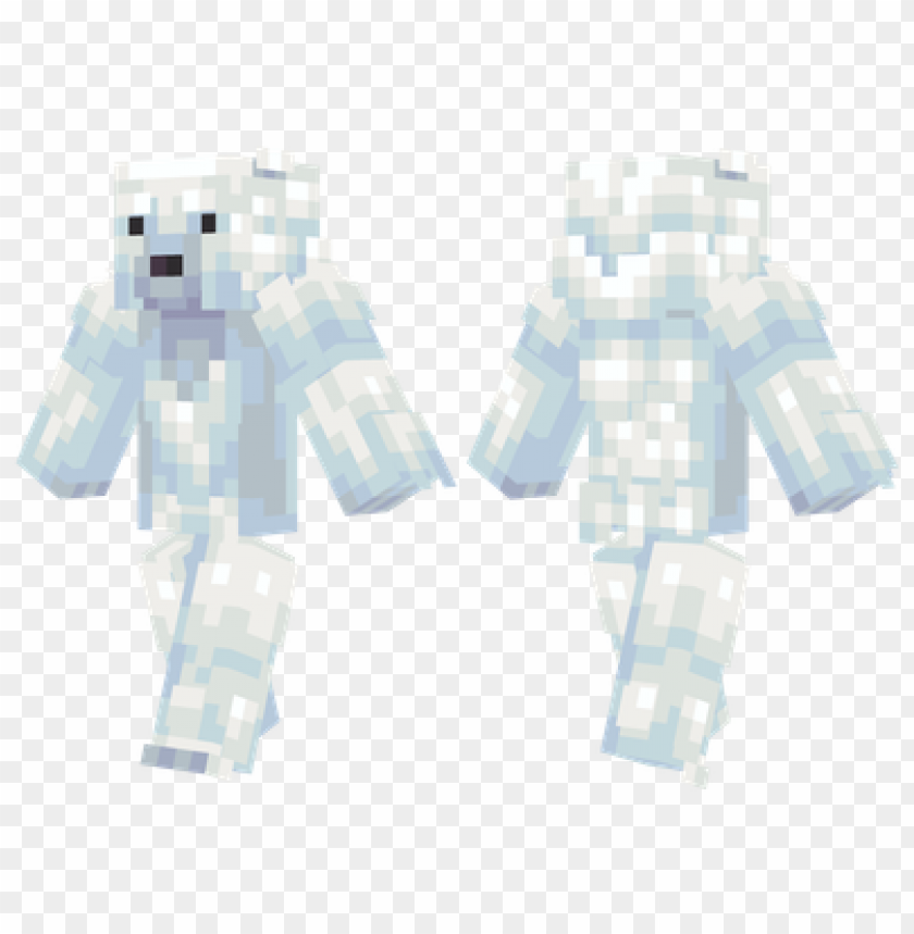 Minecraft polar bear, blocky animal model, game character, winter theme, pixel art