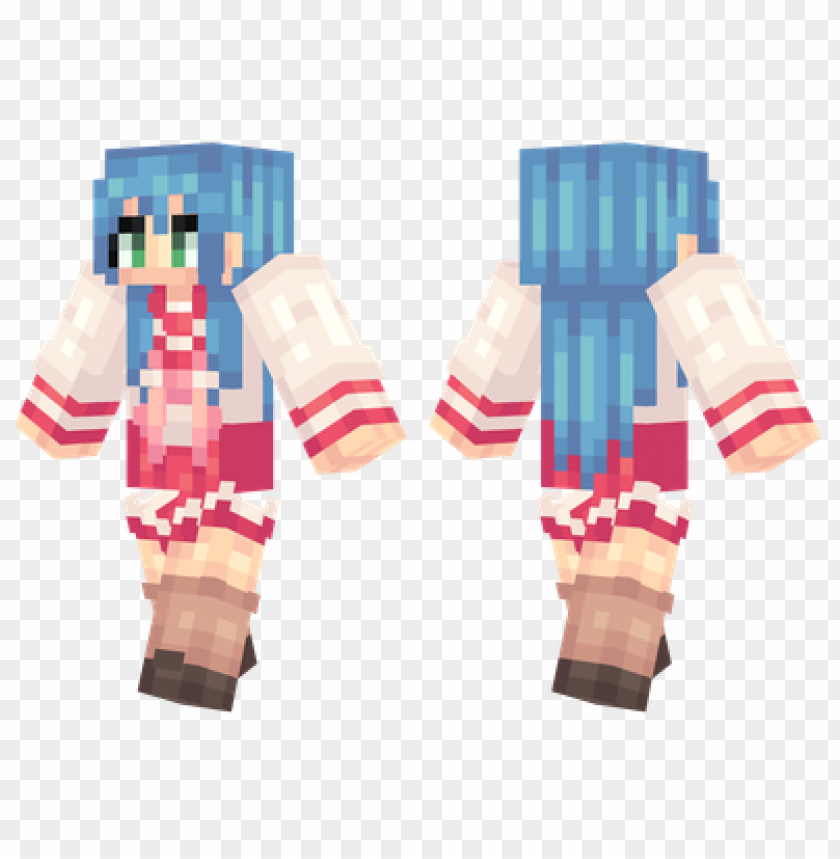 konata izumi skin,minecraft skins, minecraft png, minecraft tv png